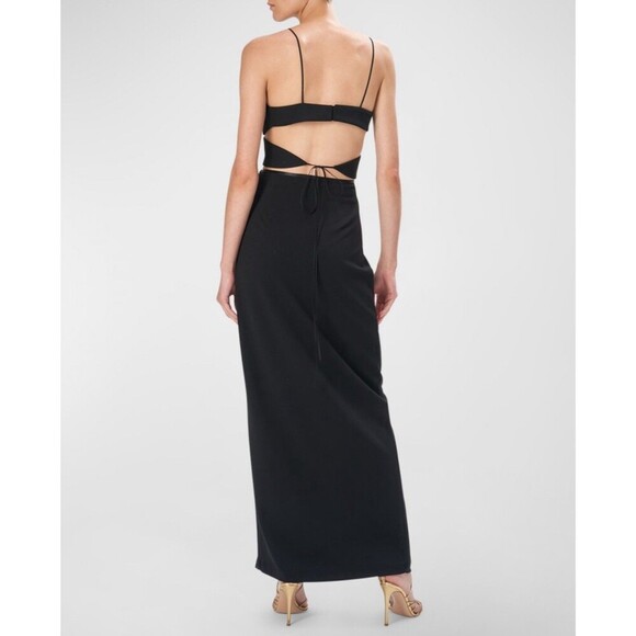 Ronny Kobo Nooshie Leaf Crepe Crop Top Black Size Small - Picture 4 of 11